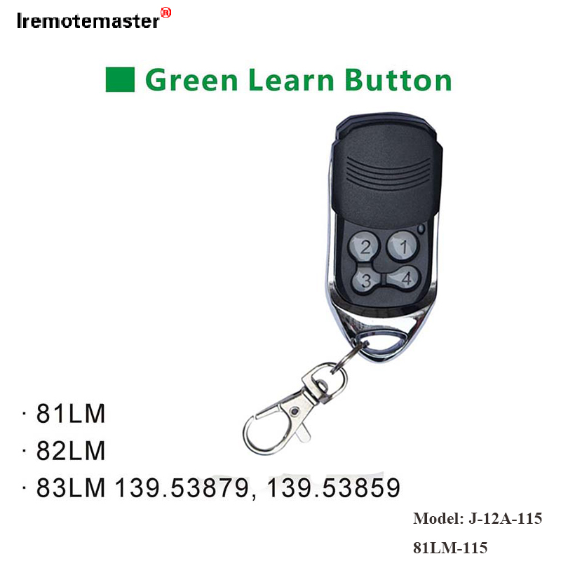 Для 81LM 82LM 83LM Green Learn Button Дыстанцыйнае адкрыццё дзвярэй гаража 390 МГц