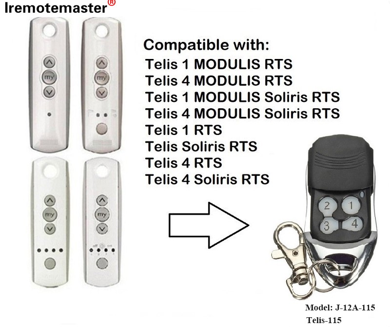 Для Telis 1 RTS Telis Soliris RTS 4 RTS Пульт дыстанцыйнага кіравання дзвярыма гаража 433,42 МГц